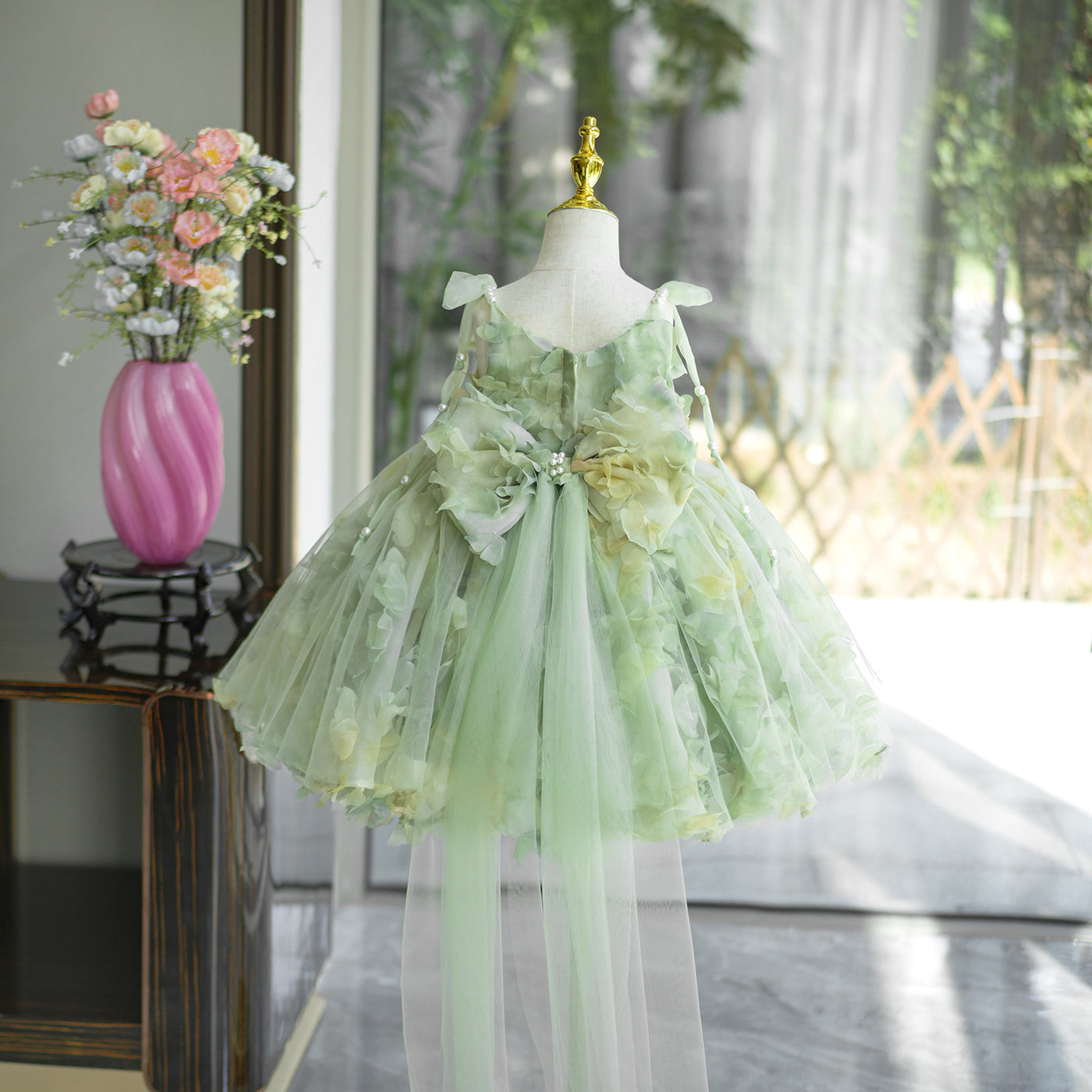 green flower girl dress Baby Birthday Girls' Christmas Princess Dress Dress – marryshe CITYCASUAL Générique Women's Backless Sleeveless Sara Dresses has an Color:Limited Dark Sylvan