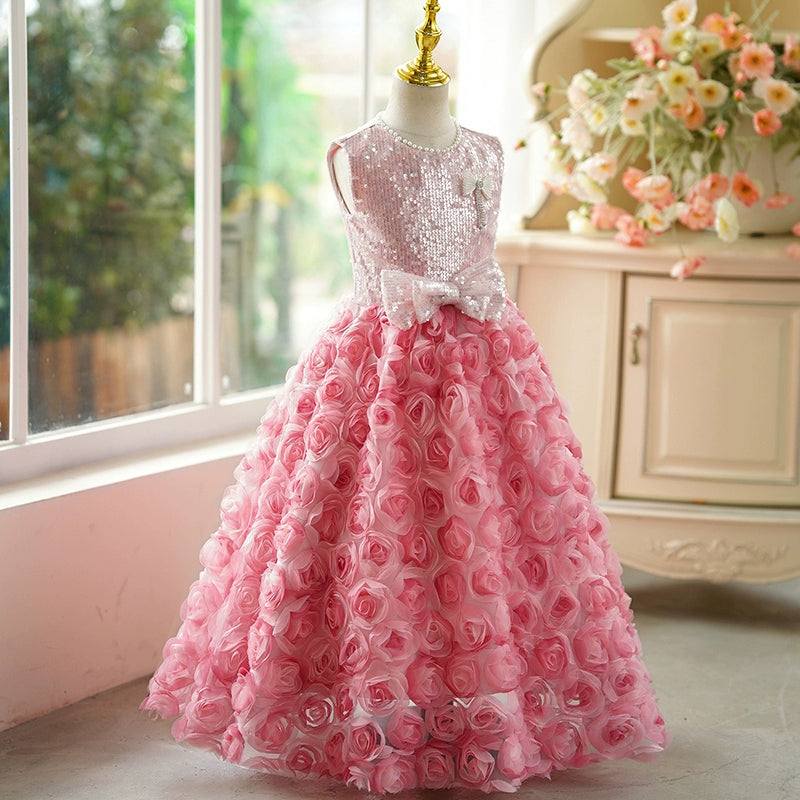 Cute Baby Girl Beauty Pageant Dress Toddler Birthday Party Princess Dress