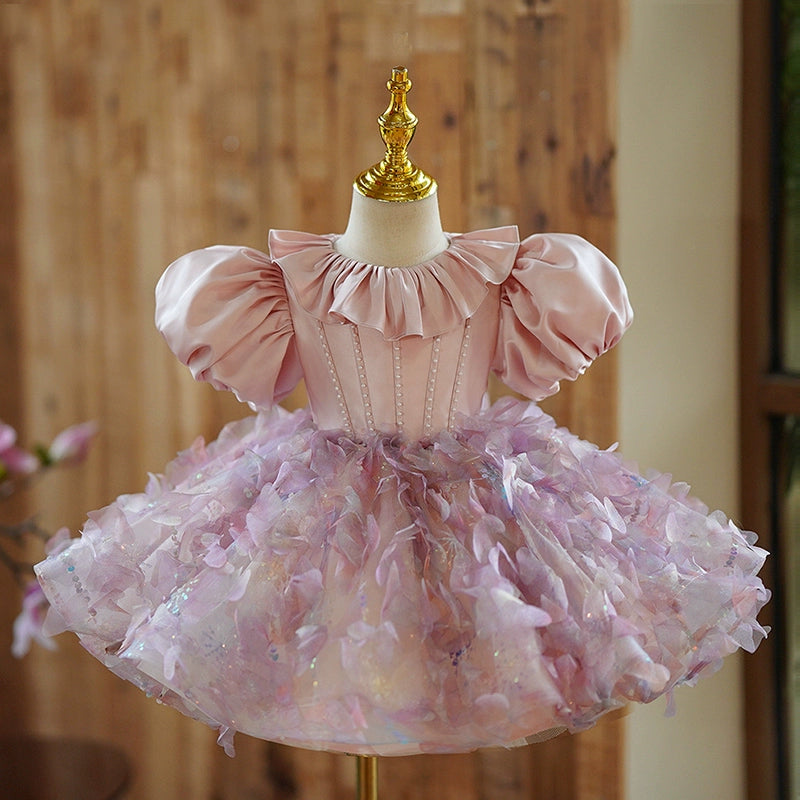 Elegant Cute Baby Girl Beauty Pageant  Dress Toddler First Communion Princess Dress