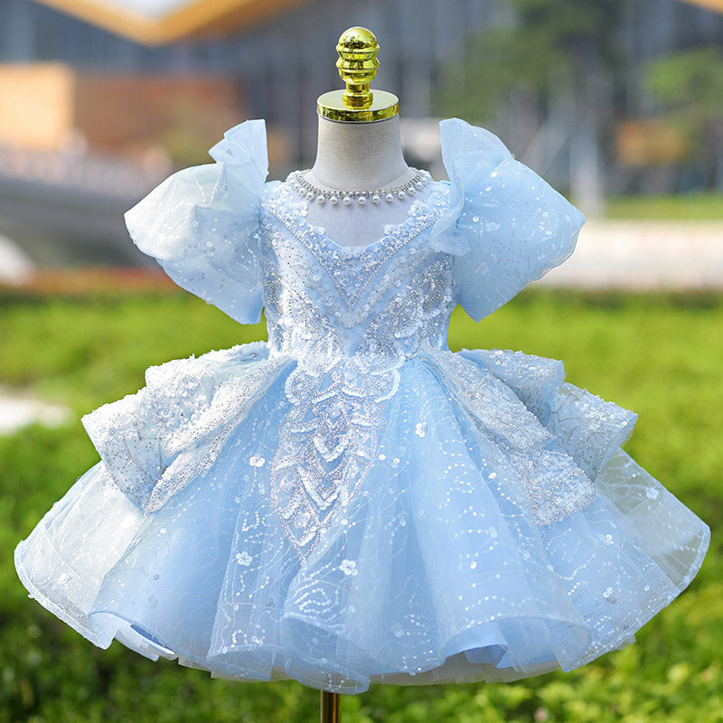 Children's Birthday Blue Dress Girls Prom Princess Dress marryshe Children's Birthday Blue Dress Girls Prom Princess Dress marryshe