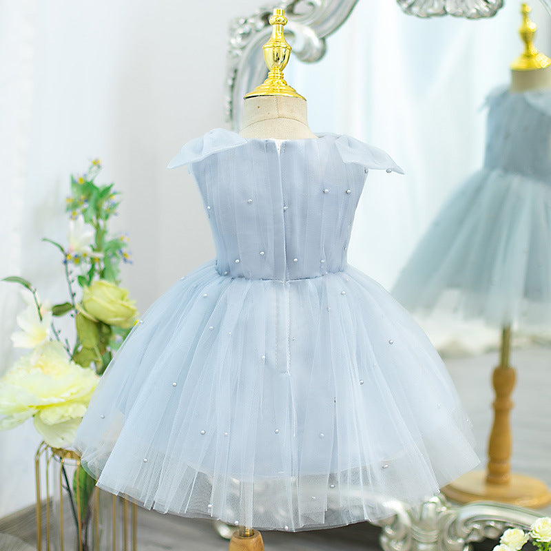 Elegant Baby Girls Blue Bow Flower Girl Dresses Toddler Ball Gowns Elegant Baby Girls Blue Bow Flower Girl Dresses Toddler Ball Gowns
