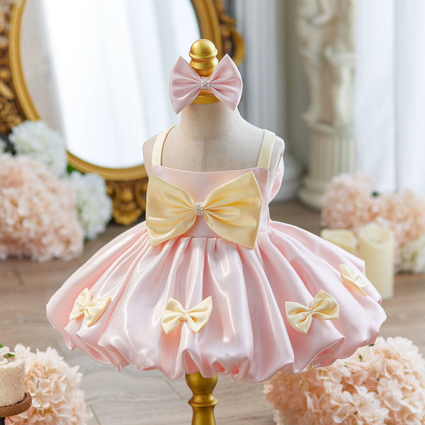 Girls Cute Birthday Dress Baby Pink Dress Girls Party Princess Dress