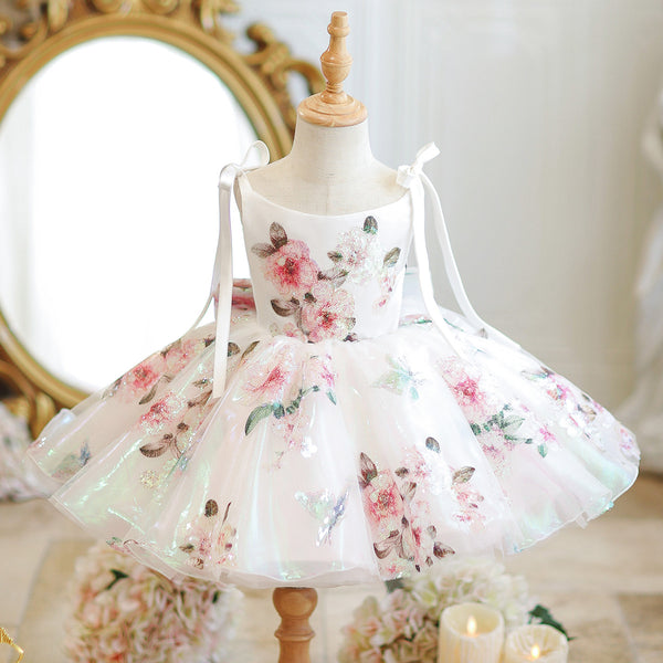 Girls Cute Christening Dresses Flower Girl Wedding Princess Dresses