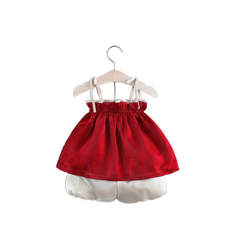 Baby Girl Summer Suit Suspender Skirt Shorts Two Piece Suit
