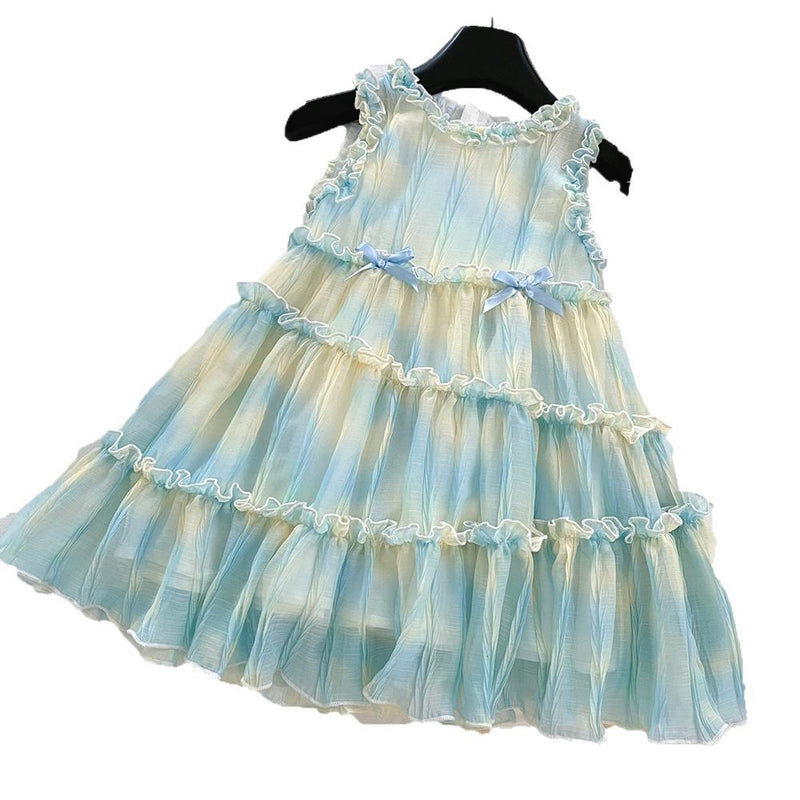 Girls Summer Lace New Sleeveless Princess Dress
