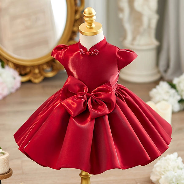 Red Baby Dress Girl Birthday Princess Dress Baby Communion Dress
