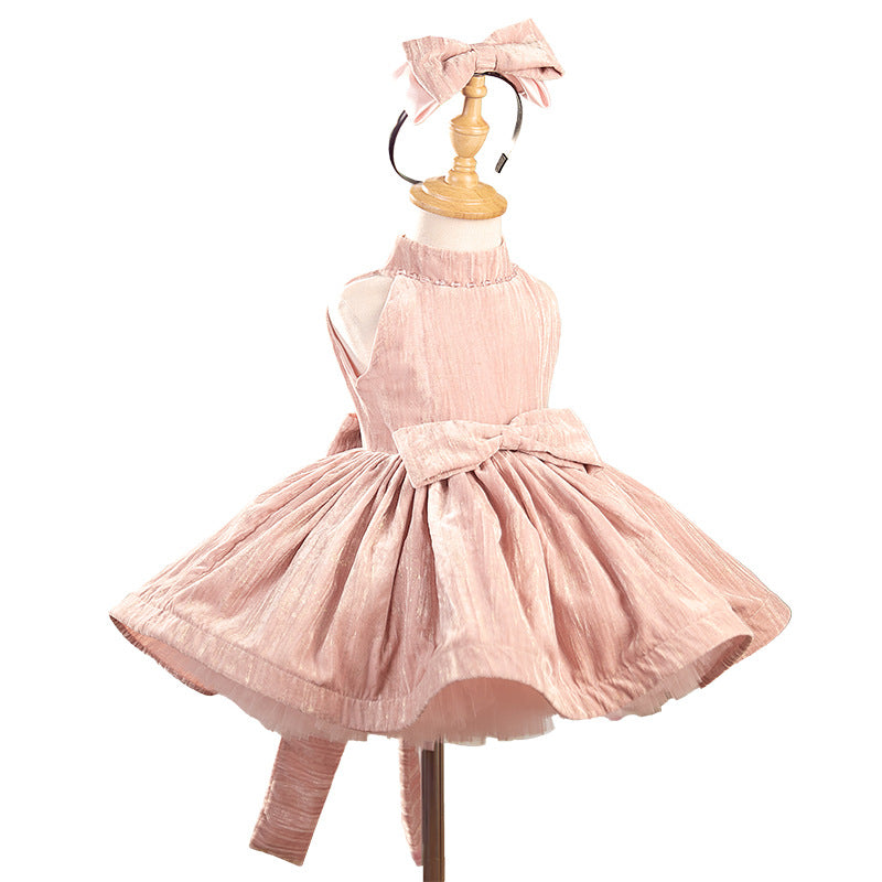 Girls Elegant Birthday Dress Girls Party Velvet Princess Dress