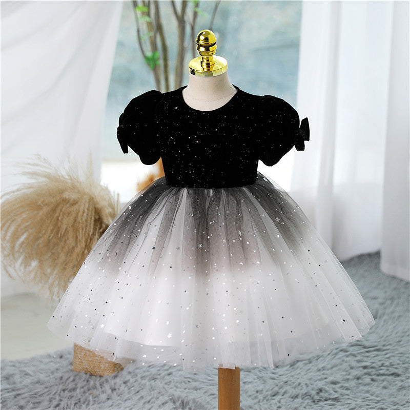 Baby Girl Birthday Party Piano Performance Princess Dress