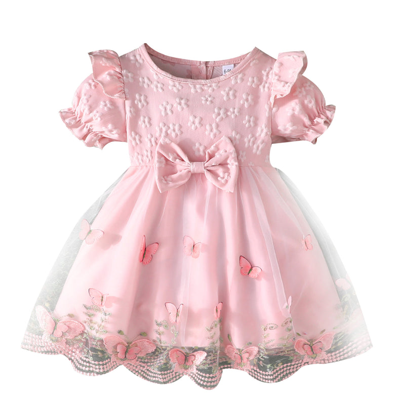 Summer Cute Girl Bow Mesh Princess Dress