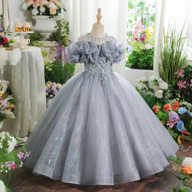 Girls Elegant Party Dress Children's Birthday Dress Girls Prom Princess Dress