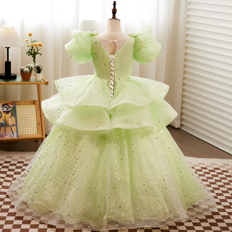 Luxury Sequin Baby Girl Pageant Birthday Party Princess Prom Dress