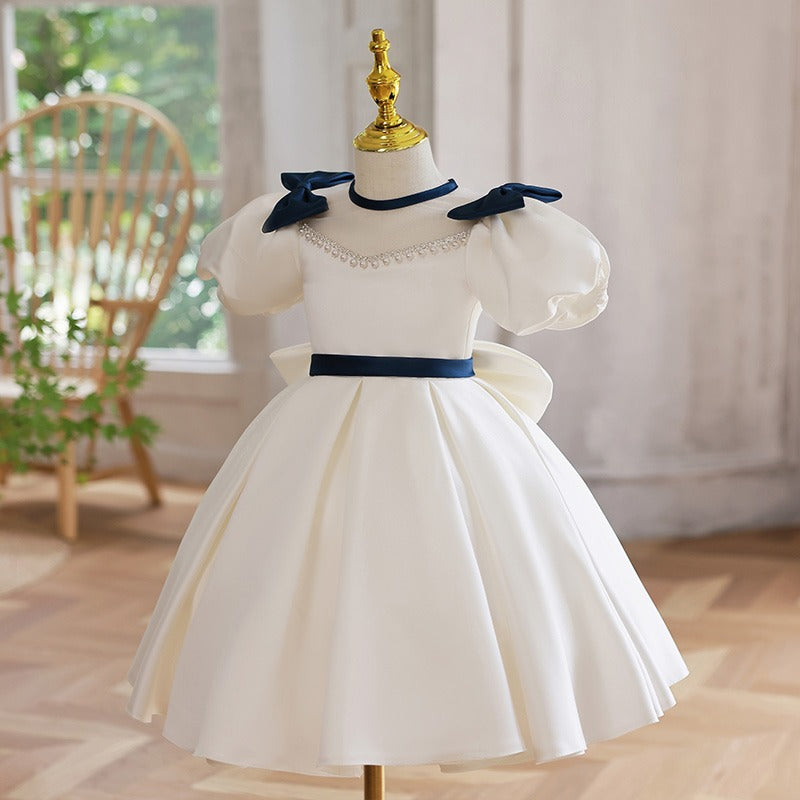 Cute Dress Neckline Pearl Bow-knot Zipper Princess Dress