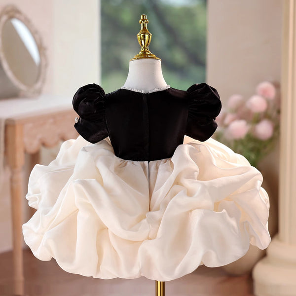 Girls Elegant Communion Dress Children Birthday Puff Princess Dress