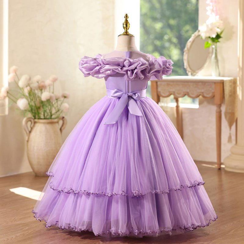 Girls Beauty Pageant Dress Flower Girl Wedding Princess Dress Children's Birthday Dress