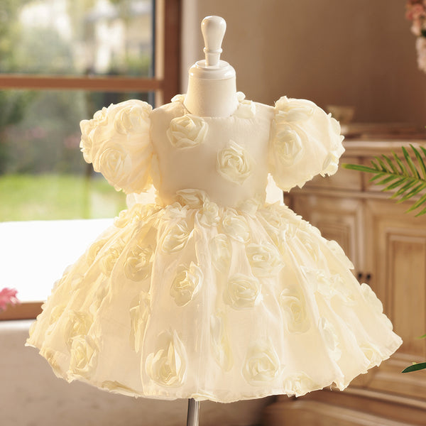 Elegant Baby Girl Dress  Toddler Party Communion Baptism Wedding Princess Dress
