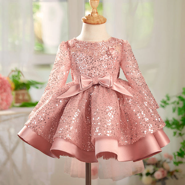 Girls Birthday Sequin Dress Girls Party Princess Dress