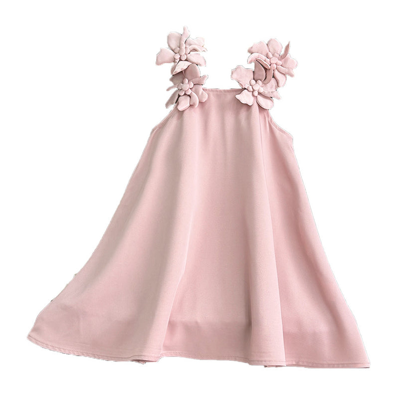 Girls' 3D Floral Birthday Princess Sundress