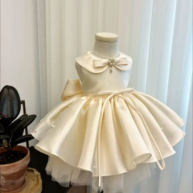 elegant dresses for baptism Girls Birthday Toddler Dresses Girl Formal Dresses Handfasting ceremony Color:White with White Ribbon and communion Midsize country concert outfit!