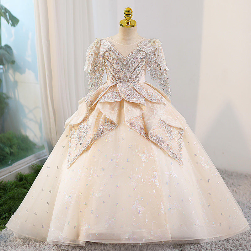 Girls Fantasy Champagne Wedding Dress Princess Dress Girls Fantasy Champagne Wedding Dress Princess Dress