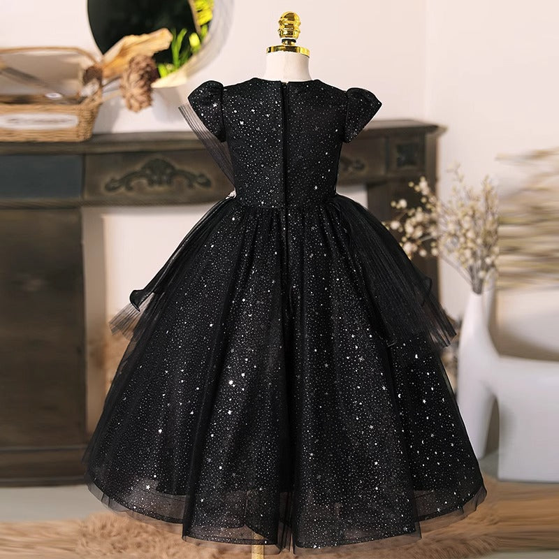 Girls Birthday Princess Dress Black Children Party Dress Girls Birthday Princess Dress Black Children Party Dress