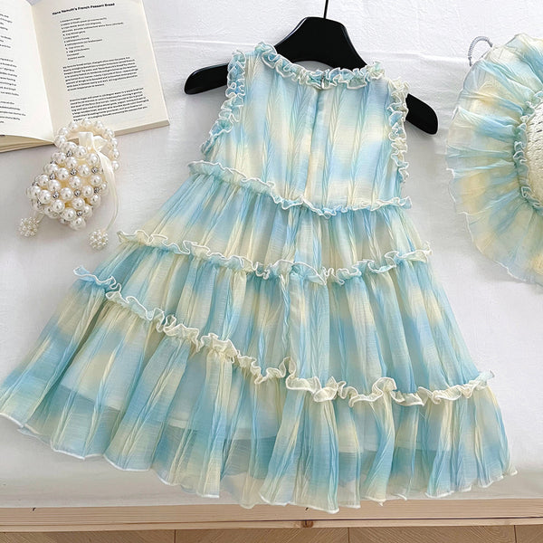 Girls Summer Lace New Sleeveless Princess Dress