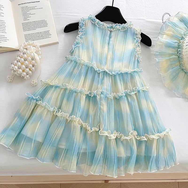 Girls Summer Lace New Sleeveless Princess Dress