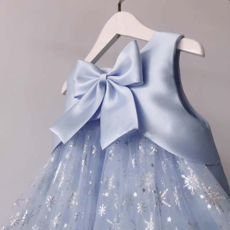 Toddler Blue Pageant Dress  First Birthday Party Princess Dress