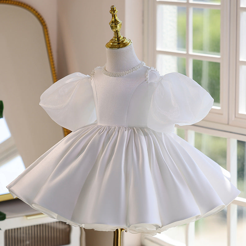 Children's White Communion Dress Flower Girl Dress Girl Birthday Princess Dress