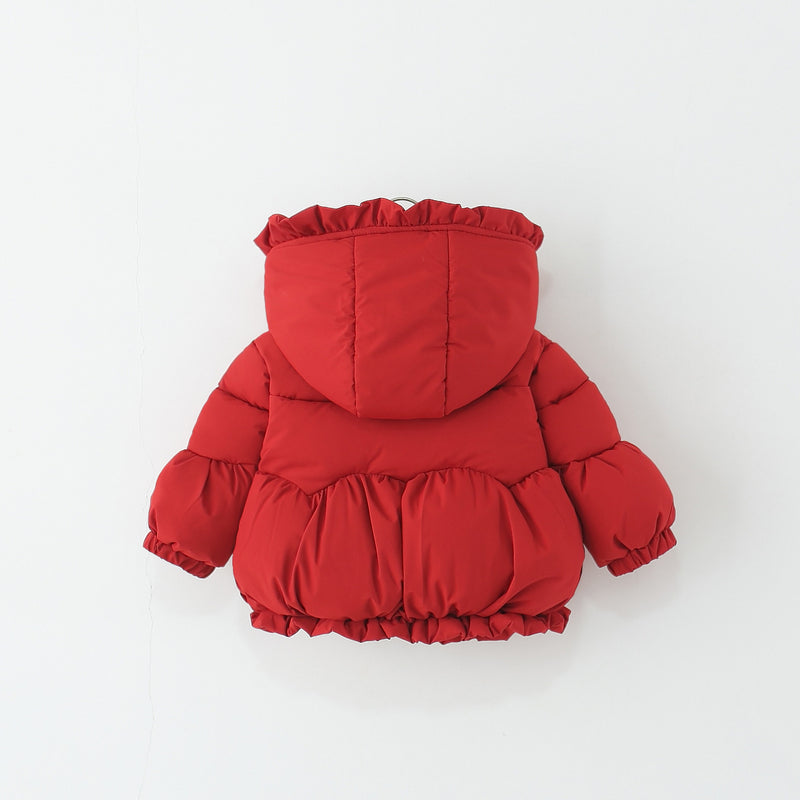 Girls' Winter Cartoon Hooded Cotton-padded Coat