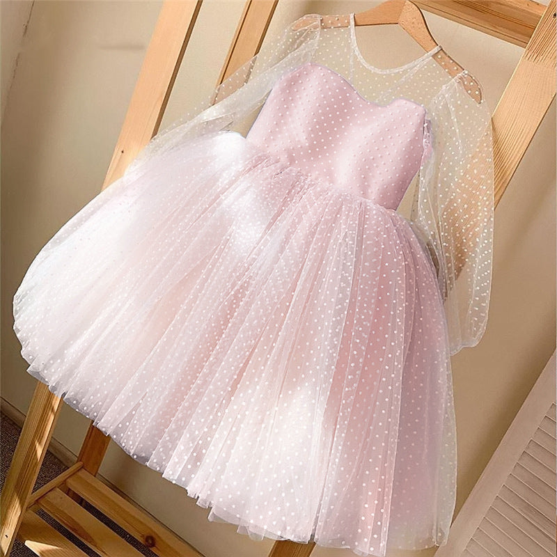 Cute Girls Birthday Bow Dress Girls Formal Dresses