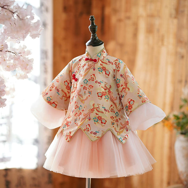 Baby Girl Birthday Princess Dress Girl New Year Greeting Cheongsam Dress