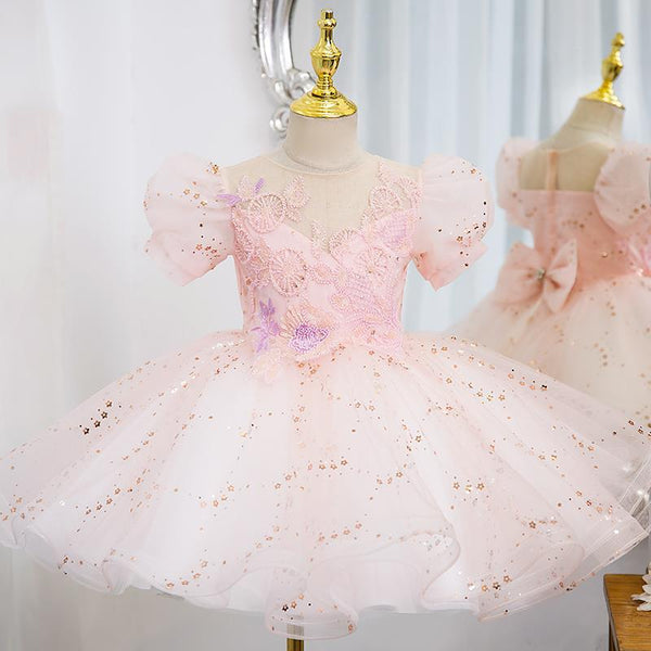 Baby Girl and Toddler Sequins Birthday Prom Dress Princess Dress