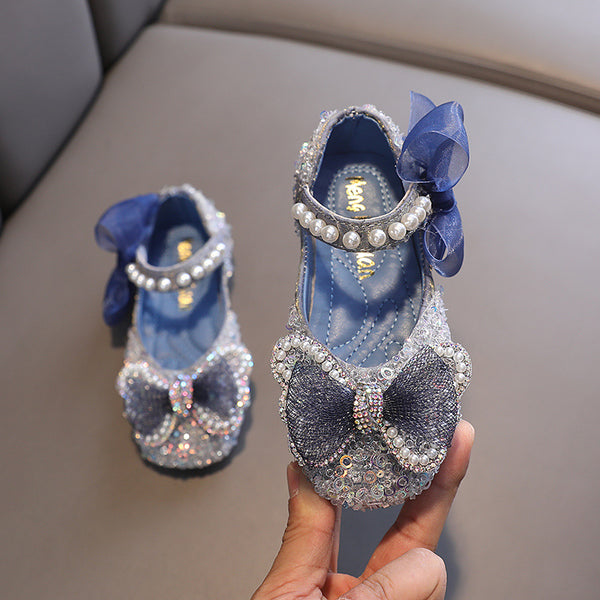 Elegant Cute Girls Butterfly Beauty Pageant Sequins Princess Shoes