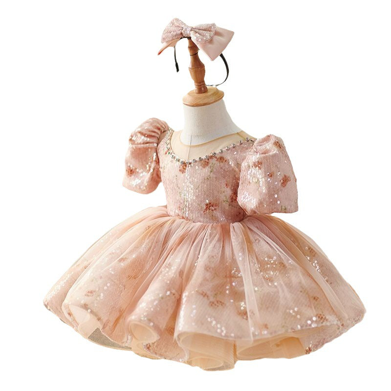 Girls Birthday Princess Dress Children Puff Sleeve Party Dress