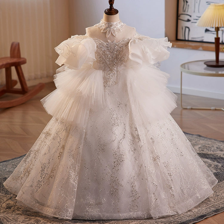 Elegant Baby Girls Sleeveless Halter Puff Sleeve Princess Dress Toddler Mesh Evening Dress, White / 4-5 Years (120cm) Elegant Baby Girls Sleeveless Halter Puff Sleeve Princess Dress Toddler Mesh Evening Dress, White / 4-5 Years (120cm)