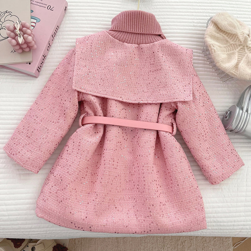 Girls New Winter Warm Round Neck Coat
