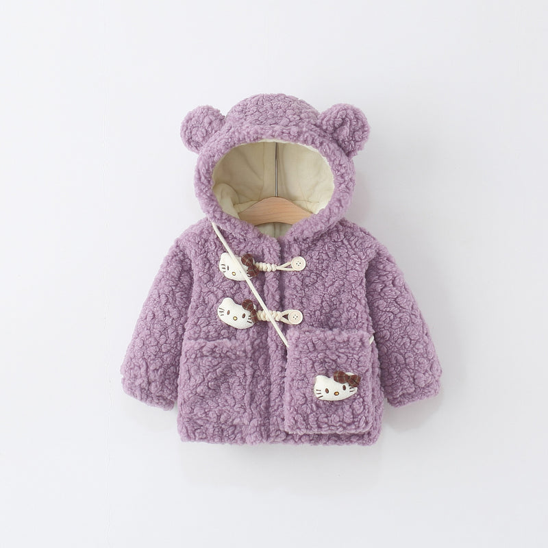 Girls' Winter Cartoon Hooded Warm Coat