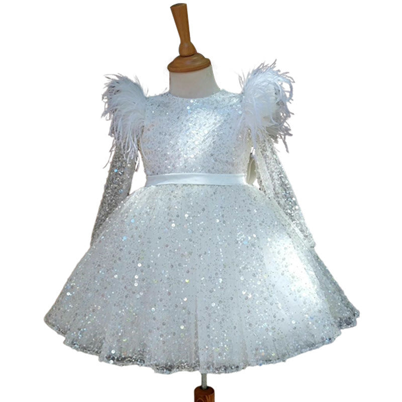 Cute Baby Girl Sequin Christmas Dress Toddler Birthday Pageant Princess Dress, White / 9-10 Years (150cm) Cute Baby Girl Sequin Christmas Dress Toddler Birthday Pageant Princess Dress, White / 9-10 Years (150cm)