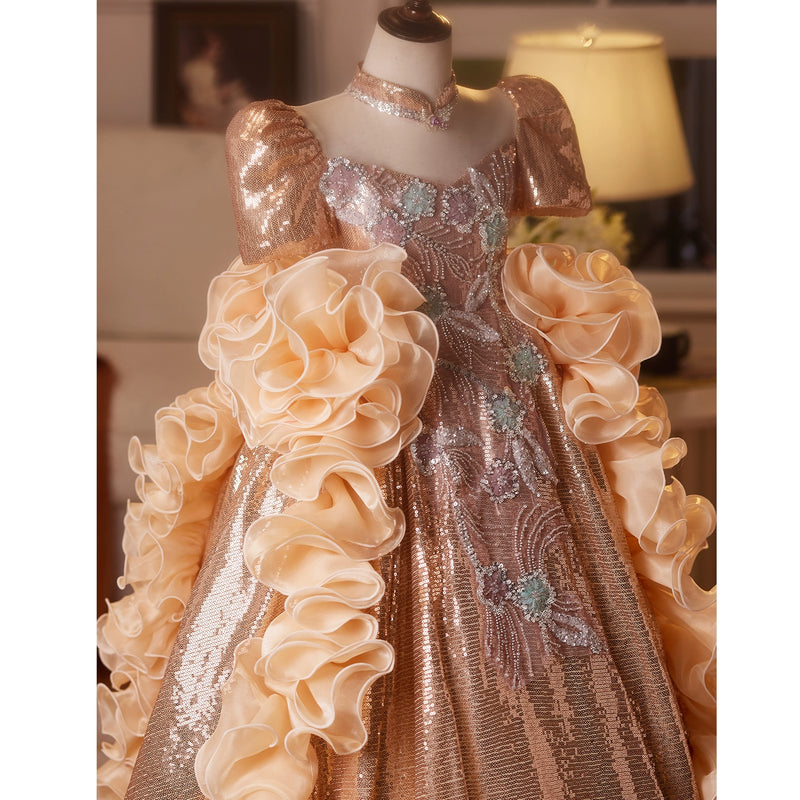 Girls Prom Sequin Dress Children's Birthday Dress Girls Formal Princess Dress