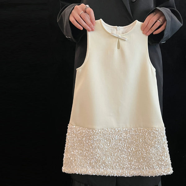 Girls' Cute Birthday Heavy Sequin Vest Princess Dress