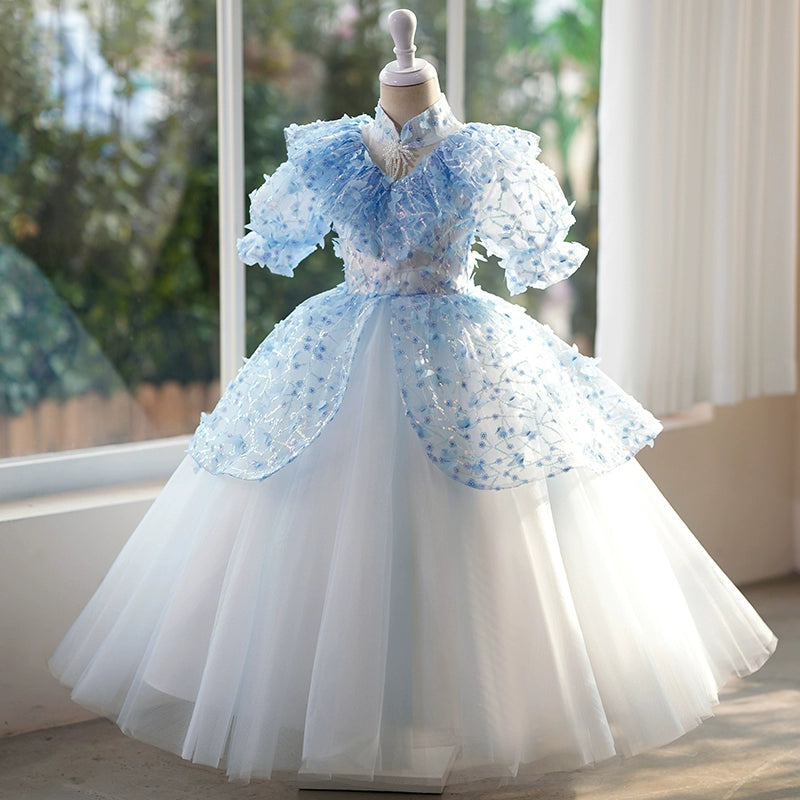 Elegant Baby Girl Butterfly Flower Girl Dress Toddler Birthday Princess Dress