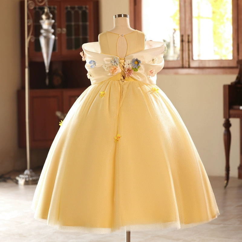 yellow dress flowers Daisy Sunshine Midi Dress Teuta Matoshi please note that colors may appear darker or lighter in certain areas due to lighting and editing For sizing self-portrait - Yellow Crepe Flower