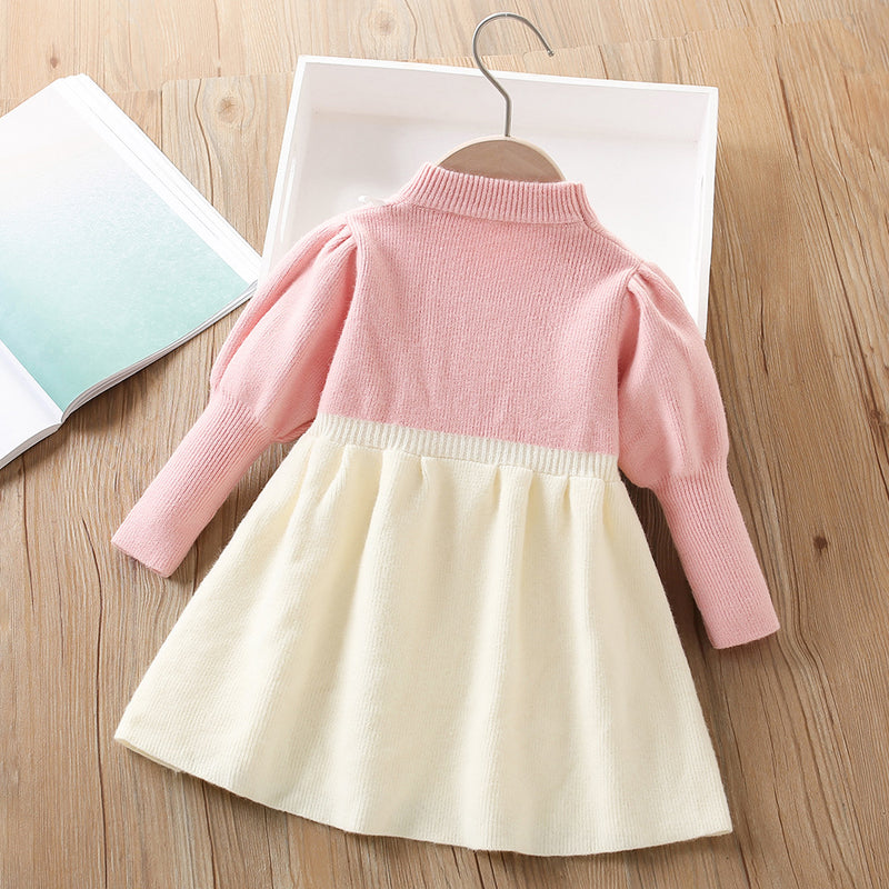 Girls Bow Knitted Long Sleeve Pullover Sweater