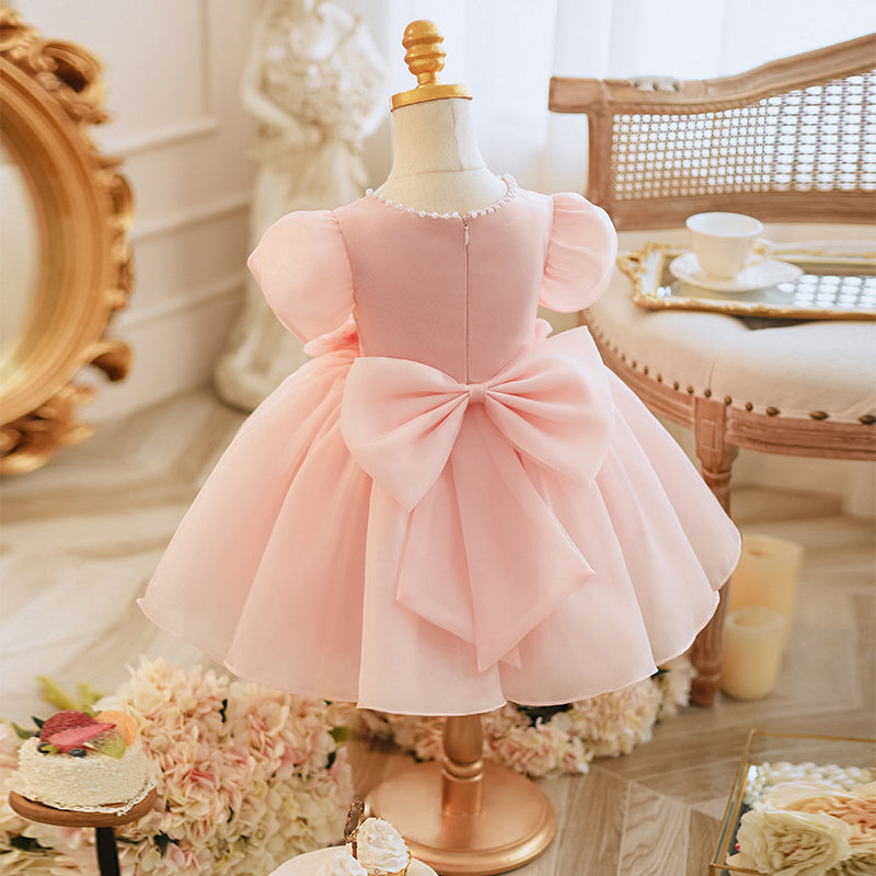 Flower Girl Dress Toddler Pageant Pink Formal Birthday Fluffy Princess Dress