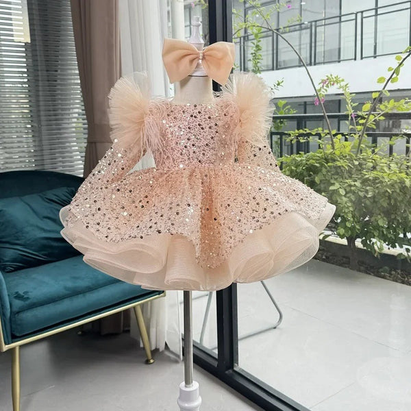 Girls Birthday Princess Dress Children's Sequin Party Dress Girls Christmas Dress