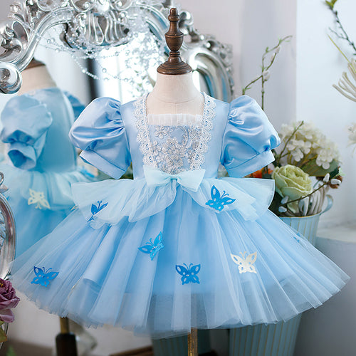 Luxury Butterfly Sequins Toddler Birthday Party Princess Dress