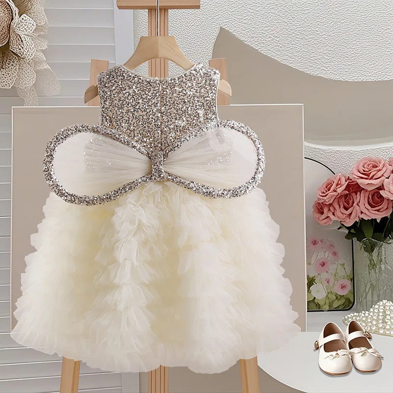 Children's Communion Dress Girls Sequin Princess Dress Girl Birthday Party Dress