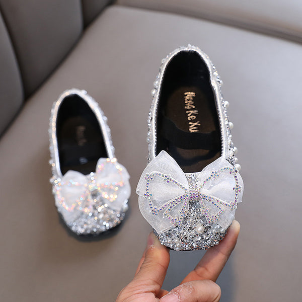 Cute Girls bow-knot Beauty Pageant Sequins Princess Shoes
