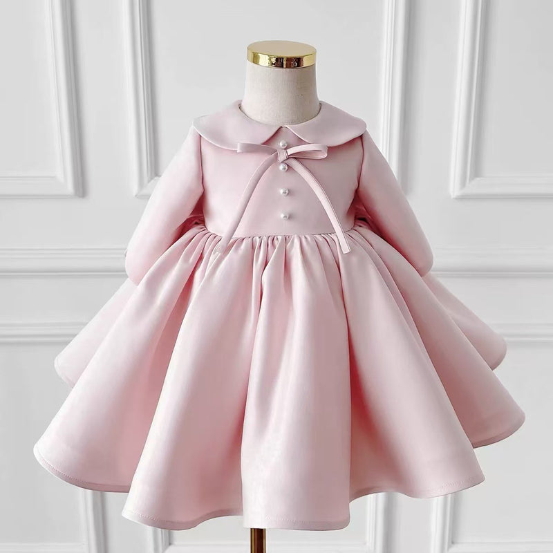 Children's Birthday Long Sleeve Dress Flower Girl Wedding Princess Dress