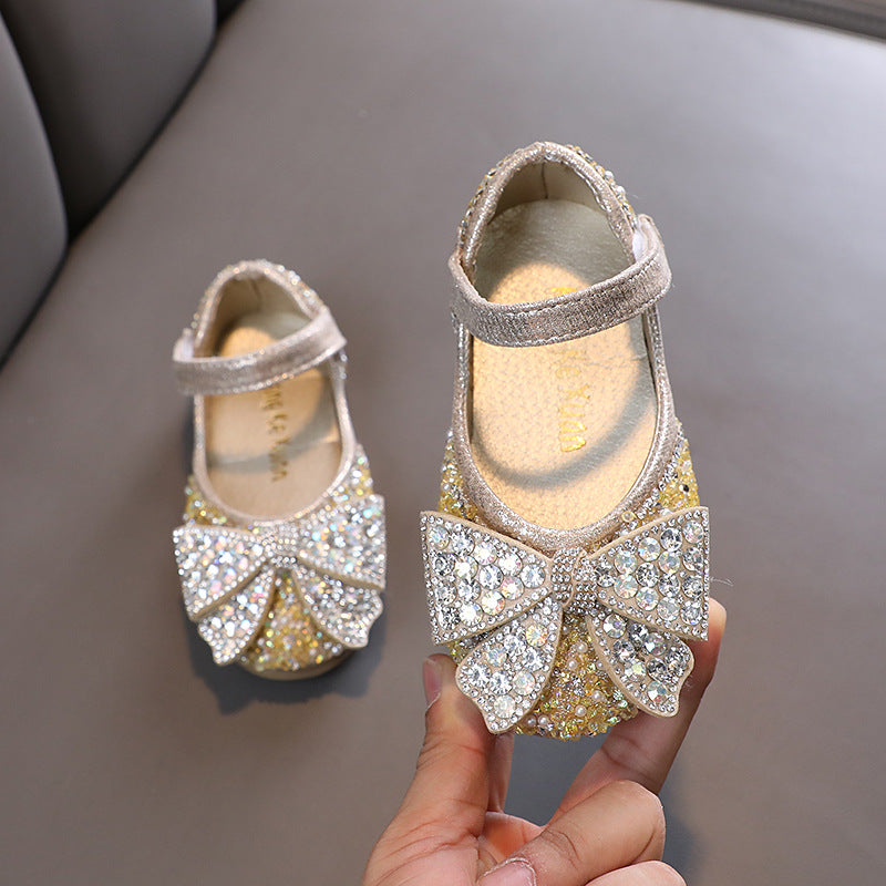 Baby Girls Sequins Bow-knot Birthday Princess Dress Shoes